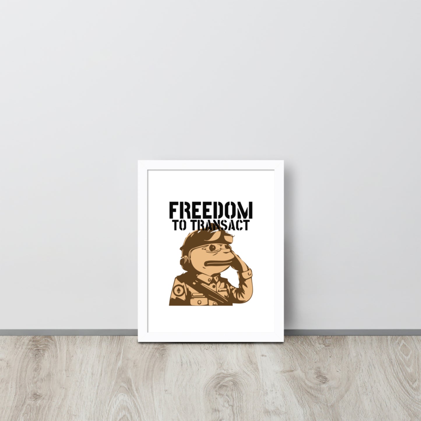 Freedom To Transact- Pepe Salute Poster