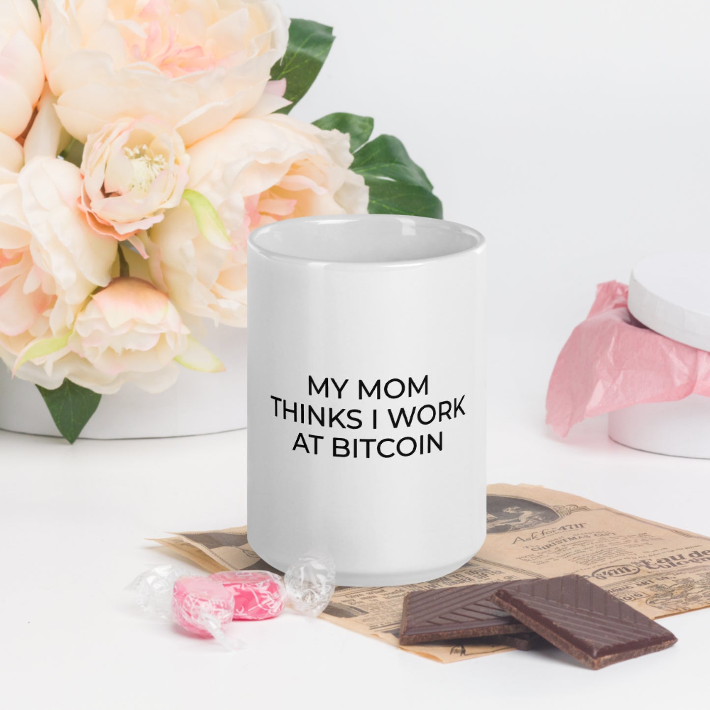 My Mom Thinks I Work at Bitcoin Mug