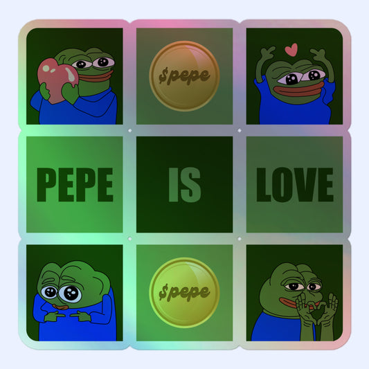 Pepe Is Love Holographic Sticker